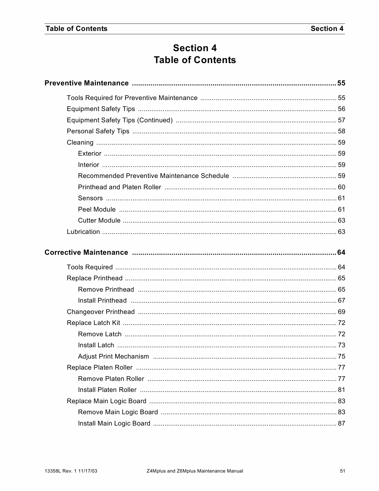 Zebra Label Z4Mplus Z6Mplus Maintenance Service Manual-3